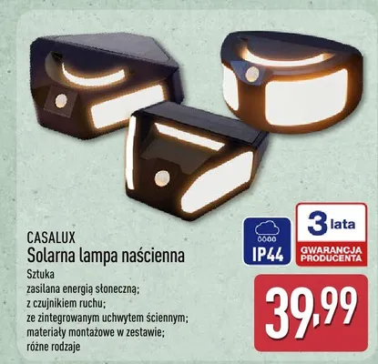 Solarna lampa naścienna promocja w Aldi