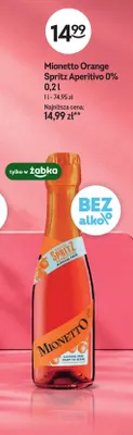 Wino bezalkoholowe Mionetto Orange Spritz Aperitivo promocja w Żabka