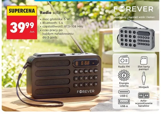 Radio solarne Forever promocja w Biedronka