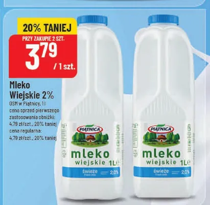 Mleko Wiejskie 2% OSM w Piątnicy promocja w POLOmarket