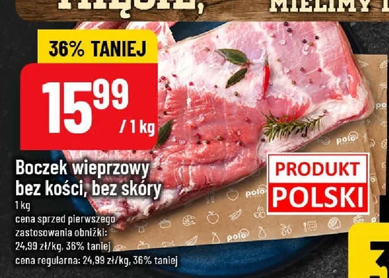 Boczek wieprzowy bez kości bez skóry promocja w POLOmarket