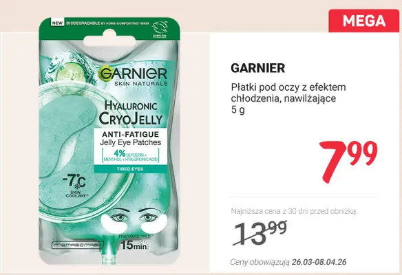 Płatki pod oczy z efektem chłodzenia, nawilżające promocja w Rossmann