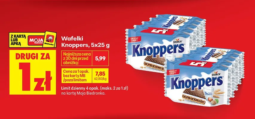 Wafelki Knoppers promocja w Biedronka