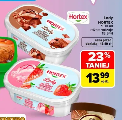 Lody Hortex śmietankowo-czekoladowe promocja w Carrefour