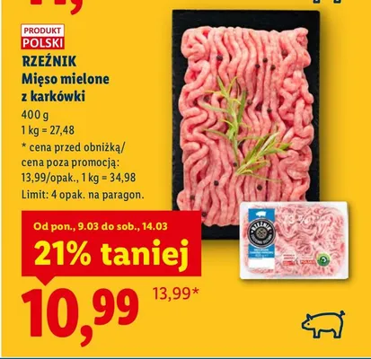 Mięso mielone z karkówki Rzeźnik promocja w Lidl