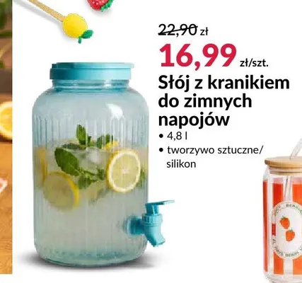 Słój z kranikiem do zimnych napojów promocja w Salony Agata