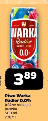 Piwo bezalkoholowe Warka Radler promocja w Netto