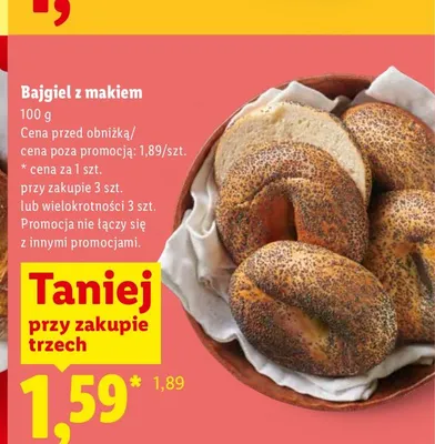 Bajgiel z makiem Piekarnia Lidla promocja w Lidl