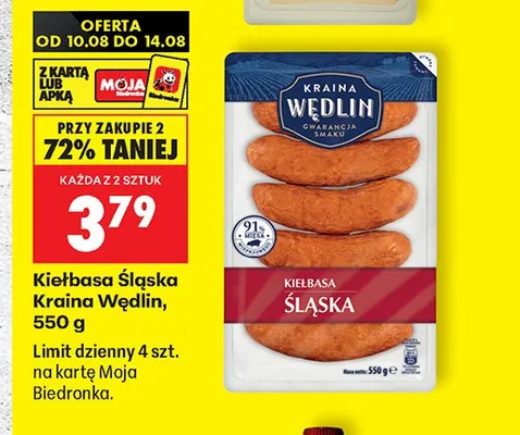 Kiełbasa Śląska Kraina Wędlin promocja w Biedronka