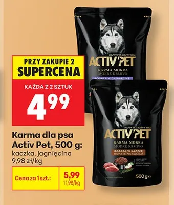 Karma dla psa Activ Pet jagnięcina promocja w Biedronka