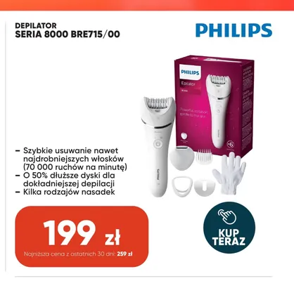 Depilator Philips Seria 8000 BRE715/00 promocja w Max Elektro