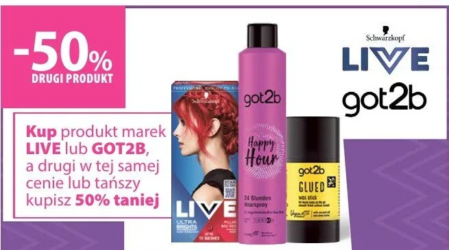 Produkty do pielęgnacji włosów drugi -50% promocja w Hebe