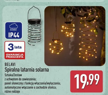 Spiralna latarnia solarna BELAVI promocja w Aldi