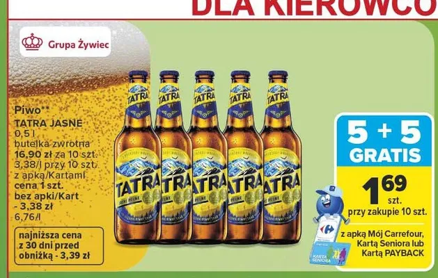 Piwo Tatra Jasne promocja w Carrefour Market