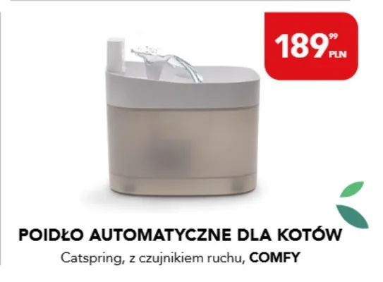 Poidło automatyczne dla kotów Comfy Catspring z czujnikiem ruchu promocja w Aquael zoo