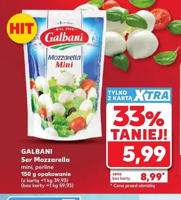 Ser Mozzarella mini perline Galbani promocja w Kaufland