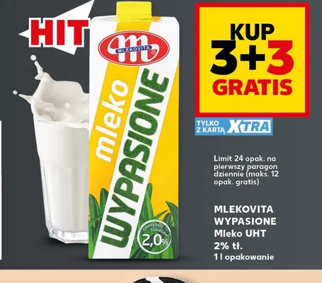 Mleko UHT Wypasione Mlekovita 2% promocja w Kaufland