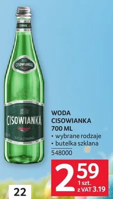 Woda Cisowianka 700ML promocja w Selgros