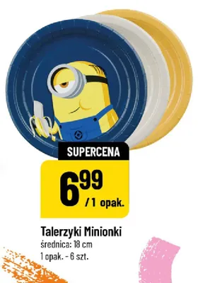 Talerzyki Minionki średnica 18cm 6-pak promocja w POLOmarket