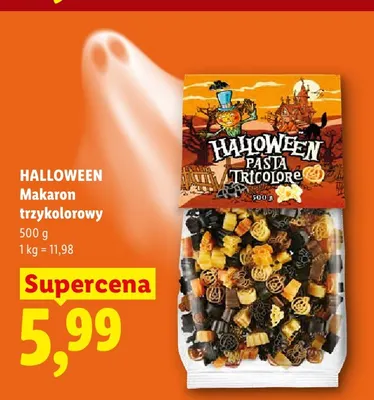 Makaron trzykolorowy Halloween promocja w Lidl
