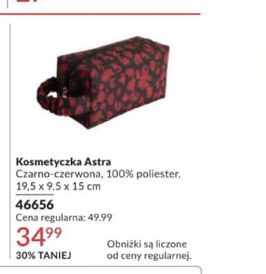 Kosmetyczka Astra czarno-czerwona promocja w AVON