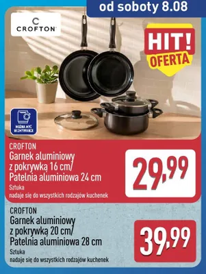 Garnek aluminiowy z pokrywką Crofton 20 cm promocja w Aldi