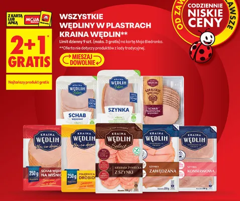 Szynka zawędzana Kraina Wędlin Gwarancja Smaku promocja w Biedronka