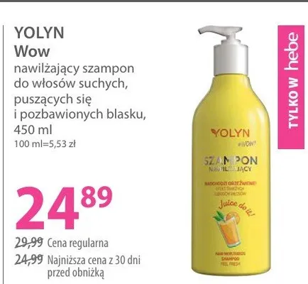 Szampon nawilżający Wow do włosów suchych, puszących się i pozbawionych blasku promocja w Hebe