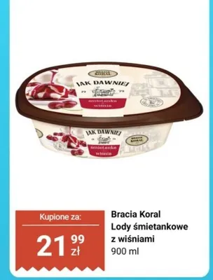 Lody śmietankowe z wiśniami promocja w Biedronka