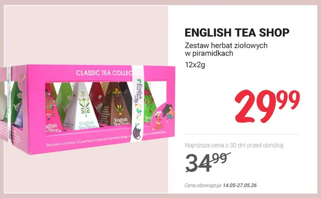 Zestaw herbat ziołowych w piramidkach English Tea Shop 12-pak 2g promocja w Rossmann