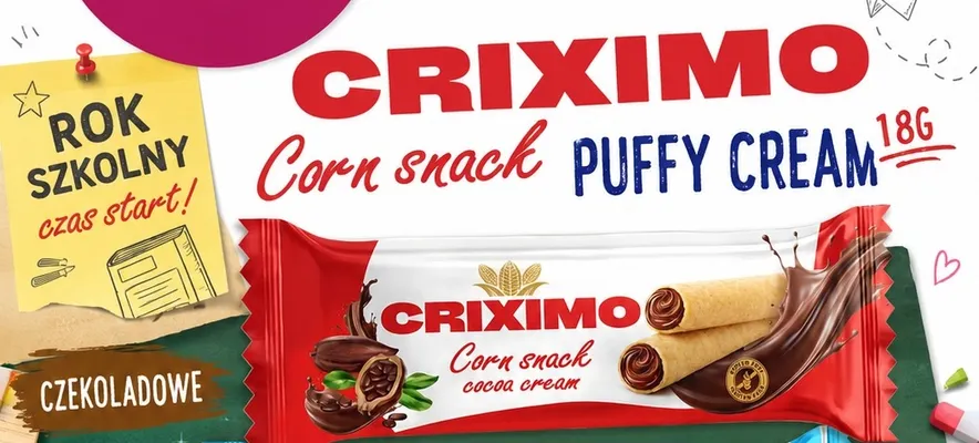 Przekąska kukurydziana Criximo Corn Snack Puffy Cream czekoladowa promocja w emma MARKET