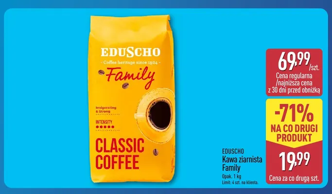 Kawa ziarnista Family Eduscho promocja w Aldi