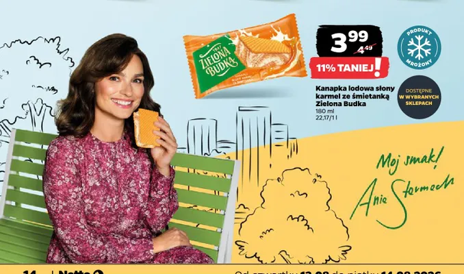 Kanapka lodowa słony karmel ze śmietanką Zielona Budka promocja w Netto