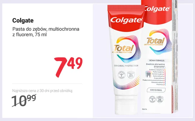 Pasta do zębów multiochronna z fluorem Colgate promocja w Rossmann