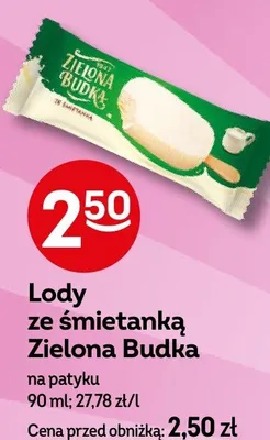 Lody ze śmietanką Zielona Budka na patyku promocja w Żabka