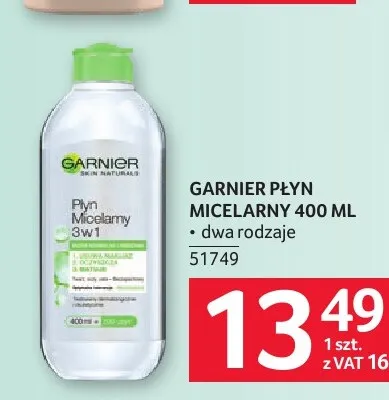 Płyn micelarny Garnier 3w1 promocja w Selgros