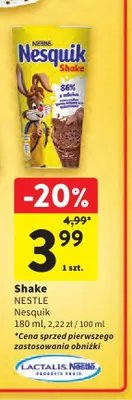 Shake Nesquik promocja w Intermarche