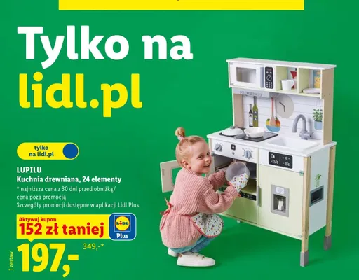 Kuchnia drewniana Lupilu 24 elementy promocja w Lidl