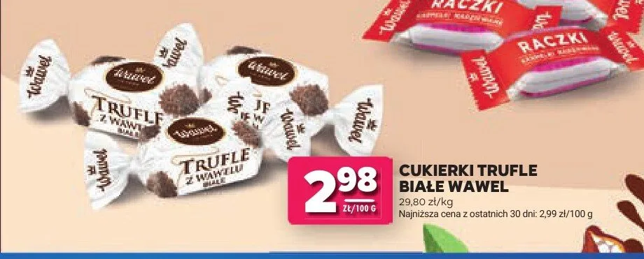 Cukierki trufle białe Wawel promocja w Stokrotka