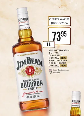 Whiskey Jim Beam Kentucky Straight Bourbon promocja w Dino