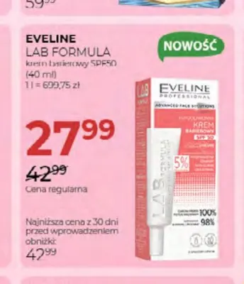 Krem do twarzy barierowy SPF50 Eveline Lab Formula promocja w Drogerie Jawa