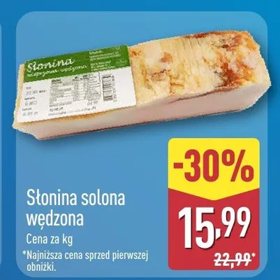 Stonina solona wędzona promocja w Aldi