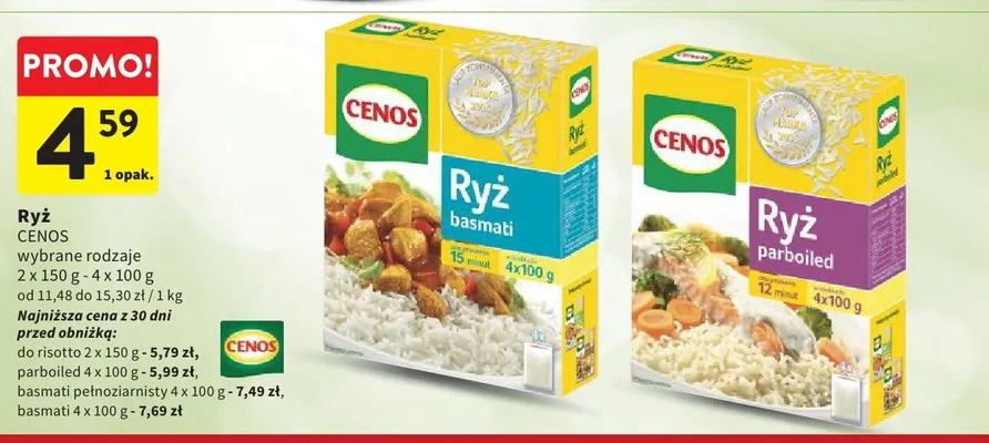 Ryż basmati Cenos 4-pak 100g promocja w Intermarche