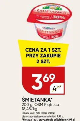 Śmietanka 30% OSM Piątnica promocja w Chata Polska
