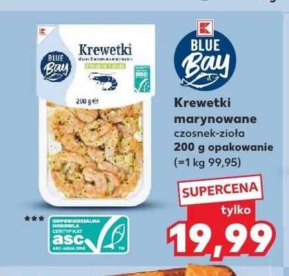 Krewetki marynowane czosnek-zioła Blue Bay promocja w Kaufland