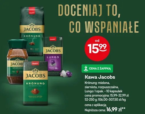 Kawa Krönung mielona, ziarnista, rozpuszczalna promocja w Żabka
