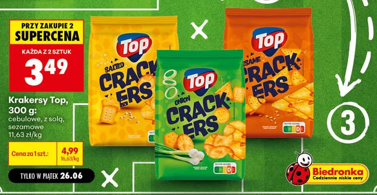 Krakersy Top z solą promocja w Biedronka