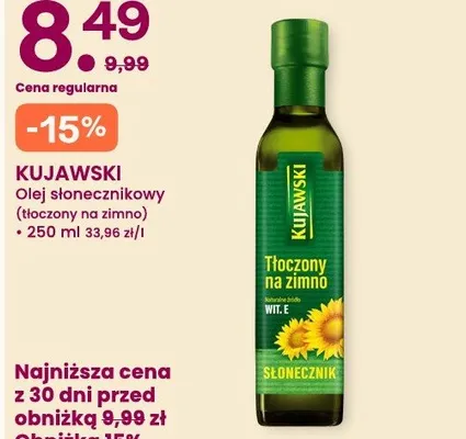 Olej słonecznikowy tłoczony na zimno promocja w Frisco