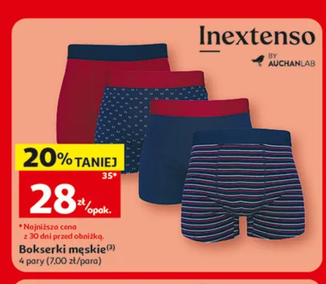 Bokserki męskie Inextenso promocja w Auchan