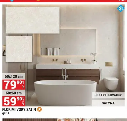 Płytki Florim Ivory Satin 60x120 cm promocja w Merkury Market